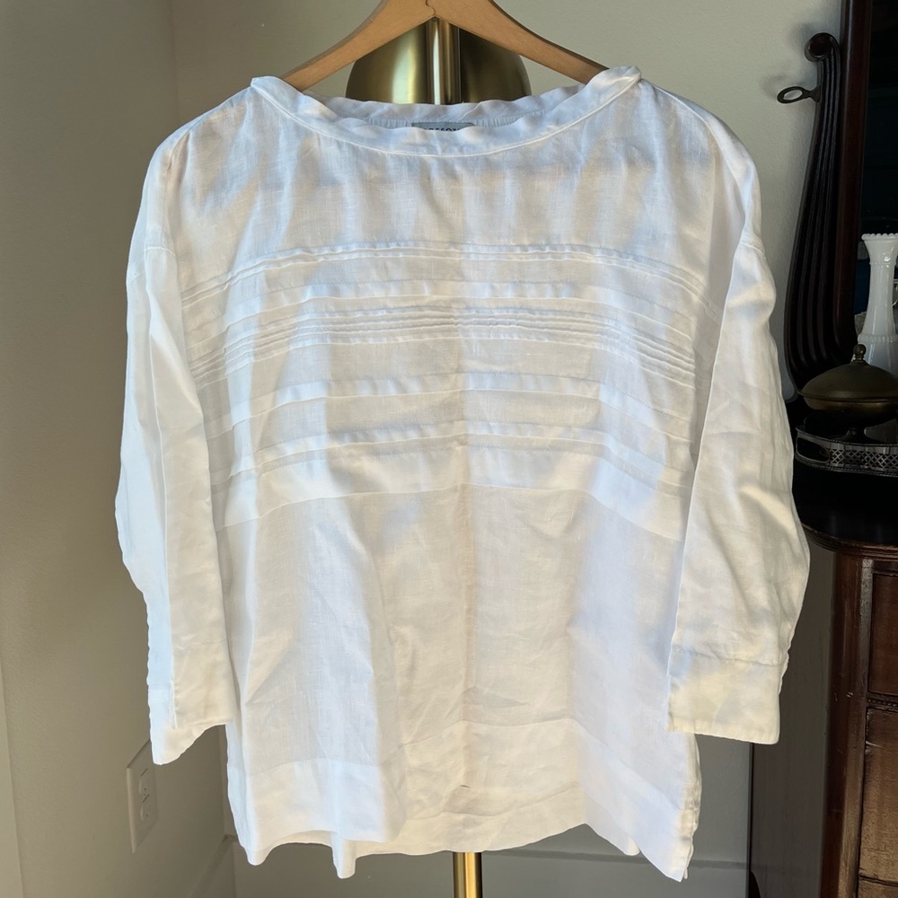 rosso35 100% linen blouse - made in italy - white - size 42 euro / us size 6 - s